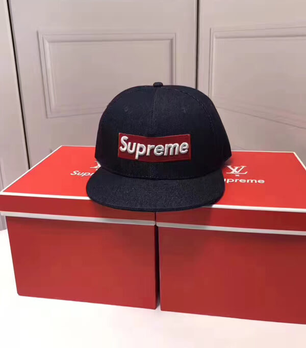 17AW ルイヴィトン シュプリーム R.I.P Box Logo New Era Cap Navy ルイヴィトン シュプリームコピー